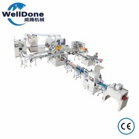 Ligne de production entièrement automatique Welldone pour boîtes de mouchoirs en papier à 10 voies |   Machine de conversion de mouchoirs en papier multi-voies