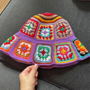 Sombrero de Pescador para Mujer, Hecho a Mano, de Hilo de Algodón y Lino, 54-56 cm, Primavera/Verano, Estilo Vintage, Patrón a Cuadros, Estilo Europeo Americano - Product Image 1