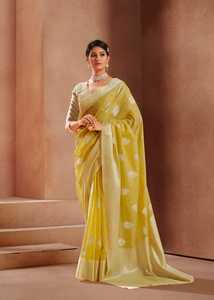 เสื้อผ้าอินเดีย Modal ผ้าไหมด้วยเงิน Zari ทอผ้าผู้หญิง Saree ชุดลำลองสำหรับการส่งออกทั่วโลกในราคาที่เป็นกลุ่ม - Product Image 3