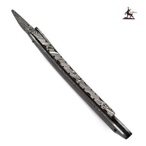 มีดโกนเหล็กดามัสกัสพับได้แบบคลาสสิกมีดโกนขอบใบมีดสำหรับตัดผมงานตามสั่ง - Product Image 5