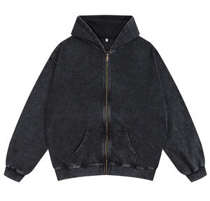 Sweat à capuche oversize personnalisé pour l'hiver, 100% coton, poids lourd, polaire 450 g/m², style vintage Y2K, streetwear pour hommes et unisexe - Product Image 2