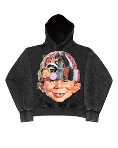 Venta al por mayor personalizado 100% sudadera de lana de algodón para los hombres gota hombro con capucha pulóver bordado Puff estampado sólido invierno Casual - Product Image 1