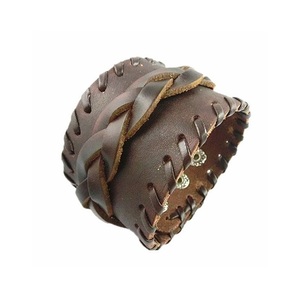 Bracelet en cuir véritable pour femmes Bracelet en cuir clouté en métal Bracelet Punk en cuir de vachette Personnalité Bracelet en cuir de saule et étain - Product Image 1