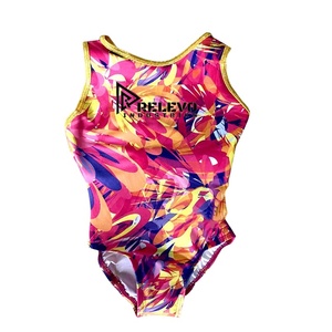 ชุดลีโอตาร์ดยิมนาสติกแบบซับลิเมชั่นพร้อมโลโก้สั่งทำ ประดับด้วยคริสตัล 230 GSM โพลีเอสเตอร์ผสมอีลาสเทน สำหรับการแข่งขัน ขายส่ง - Product Image 2