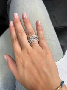 แหวนแต่งงานประดับเพชร14K สีเหลืองทองของขวัญหมั้นทันสมัยสำหรับปาร์ตี้และวันครบรอบในห้องปฏิบัติการ - Product Image 4