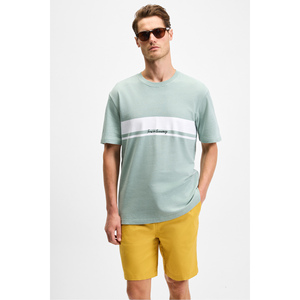 GRIMELANGE LAMINE เสื้อยืดคอกลมแขนสั้นผ้าฝ้ายออร์แกนิก 100% สำหรับผู้ชาย พร้อมลายพิมพ์และงานปัก ทรงปกติ - Product Image 3