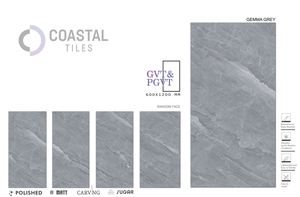 กระเบื้องพอร์ซเลนขนาด 600x1200 มม. สำหรับภายในและภายนอกอาคาร หนา 9 มม. ป้องกันการแตก ทนต่อความเย็น ทนทาน หลากหลายรูปแบบผิวผิวสัมผัส - Product Image 3