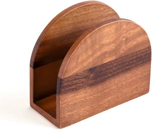 Porte-serviettes pour table à manger coupe en bois vernis naturel porte-serviettes design - Product Image 3