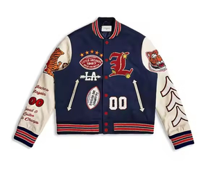Chaqueta Bomber Varsity Bordada con Letras Chenille de Nueva Llegada para Hombre OEM crea tus propias chaquetas de estilo - Product Image 5