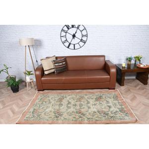 พรมตกแต่งสไตล์ตุรกี ขนาด 3.6x6.6 ฟุต พรมวินเทจ พรมขอบสีน้ำตาล - Product Image 2