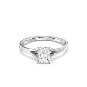 Radiant <b>Split</b> Shank Solitaire <b>Ring</b> - Product Image 3