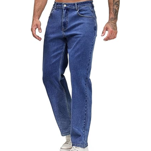 Jeans stretch pour homme, coupe droite, 5 poches, denim classique confortable et flexible, pour usage décontracté et professionnel - Product Image 1