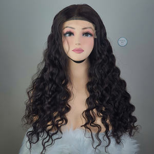 Peluca de cabello humano vietnamita de onda profunda de 30 pulgadas 100% Remy para marrón doble dibujado largo transparente para encaje directo - Product Image 3