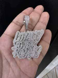 Impresionante Colgante de Letra con Diamantes de 6.25ctw D VVS, Chapado en Oro Amarillo de 14K sobre Plata 925, Estilo Hip Hop, Joyería de Lujo, Venta al Por Mayor OEM - Product Image 5