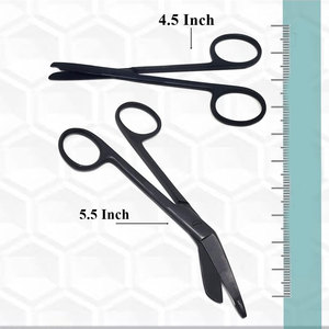 JACKBILLY 2 uds completo negro Acero inoxidable enfermera vendaje sutura puntada tijeras 5,5 \ "4,5 \" Manual de primeros auxilios con entrenamiento EMS - Product Image 5