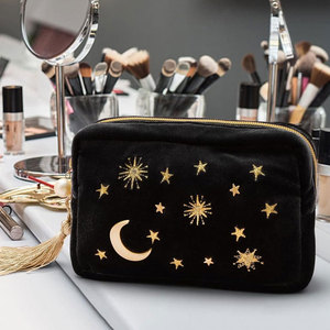 Everyday Cosmetic <b>Storage</b> with Corded Top Soft Fabric Pouch for Toiletries and Brushes Versatile <b>Bag</b> - Product Image 4