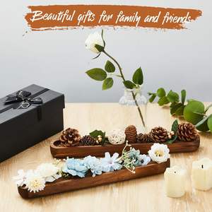 8 piezas de cuencos de masa de madera, bandeja de oliva larga de madera rústica, accesorios decorativos para tablero de charcutería, decoración de cuencos de madera tallada a mano - Product Image 5