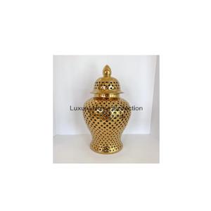 Decoración de cocina para el hogar y el restaurante, tarros y ollas de jengibre, Color dorado, aspecto brillante, contenedor de jengibre de Metal de acero inoxidable - Product Image 1