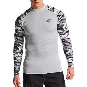High Quality Men's <b>Long</b> <b>Sleeve</b> <b>Compression</b> <b>Shirt</b> Breathable Gym Wear with Solid Pattern 100% Cotton Material New Style - Product Image 1