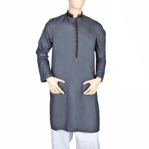 Kurta fantaisie Mashriq pour hommes - Gris foncé - Product Image 1