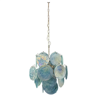 Lustre italien vintage de Murano en verre bleu pour salle à manger et foyer