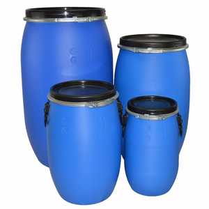 ถังพลาสติก HDPE แบบเปิดด้านบนเป็น200L ฟ้าถังพลาสติกสีฟ้า55แกลลอนถังพลาสติก HDPE สีฟ้าหนักสำหรับขายส่งเชื้อเพลิง