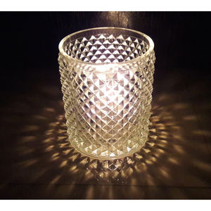 Tarro de vela de cristal transparente, velas redondas para cena, mesa de boda, decoración del hogar, vela facetada con diamantes, votiva - Product Image 2