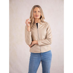 Veste de moto en cuir véritable pour femmes fabriquée par un fabricant pakistanais, nouveau style tendance, respirante, imperméable, fermeture éclair tricotée - Product Image 4