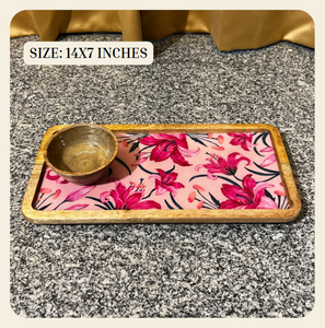 Elegante Bandeja Rectangular de Madera Resistente HANDICRAFTS INN con Impresión Digital para Fiestas, Aperitivos y Decoración del Hogar - Product Image 4