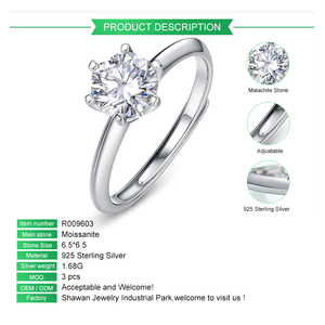 <span class=keywords><strong>Gioielli</strong></span> in argento 925 Sterling da 1 carato Moissanite per eternità anello <span class=keywords><strong>di</strong></span> fidanzamento <span class=keywords><strong>gioielli</strong></span> da donna - Product Image 2