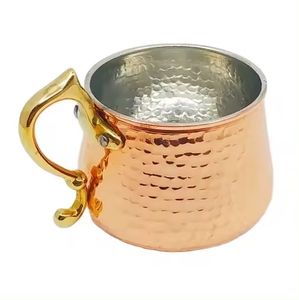 Taza martillada chapada en cobre puro de diseño elegante para utensilios de cocina Barware Tazas de cóctel y cola de cerveza hechas a mano - Product Image 4