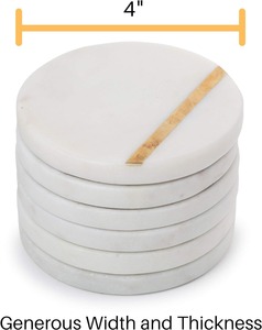 Classic 5mm Eco-Friendly <b>Marble</b> Coaster <b>Set</b> with Hammered Mats & Pads for Home Decor Custom Packaging Available - Product Image 4