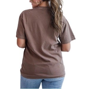 เสื้อยืดผู้หญิงทรงโอเวอร์ไซส์ผ้าฝ้าย 100% สำหรับฤดูร้อน สไตล์ลำลอง พิมพ์ลายโลโก้ตามสั่ง คอกลม ดีไซน์เรียบง่าย โลโก้แบบกำหนดเองได้ - Product Image 3