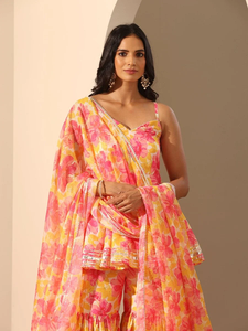 ชุดเดรสผ้ามัสลินลำลองสำหรับผู้หญิง GUL RANGREZ สีส้มล้วน ทรงเข้ารูป กระโปรงบาน - Product Image 6