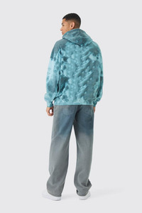 Fabricante personalizado Tie Dye Oversized Pullover Hoodie Transpirable 100% Algodón Pesado Grueso Streetwear Acid Wash Hoodies Hombres - Product Image 2