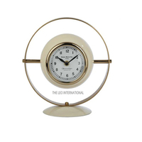 Horloge de table moderne faite à la main, qualité spéciale, en aluminium poli argenté, métal, aspect avion