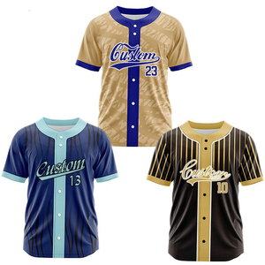 Maillot de baseball unisexe en polyester 100 % en gros, vintage, en maille, broderie, impression par transfert thermique, séchage rapide, manches courtes - Product Image 5