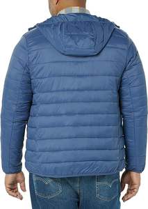 Veste matelassée à col montant pour hommes, veste d'hiver matelassée à bulles imperméable pour l'extérieur, avec capuche et poche enduite, vente en gros sur mesure - Product Image 2