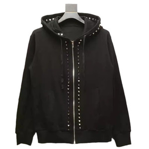 Sudaderas con capucha de hombre con diamantes de imitación de tarifa barata otoño transpirable hecho a medida cómoda ropa informal colores personalizados Logo 100% orgánico - Product Image 1