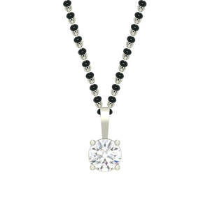 Comprar Cadena Vintage de Plata Pura con Mangalsutra en Forma de Cruz y Letra, con Jade, Moissanita y Diamante, en Oro Blanco/Rosa, para tu Esposa, Número Oro - Product Image 1