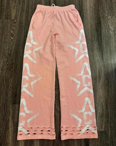 Pantalon de survêtement pour hommes taille haute vintage personnalisé délavé au soleil baggy style jogging sérigraphie en soie droite et ample - Product Image 3