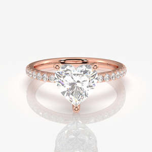 9K <b>Gold</b> Heart Cut Moissanite Diamond Pave <b>Ring</b> Elegant and Luxurious Moissanite <b>Rings</b> Collection - Product Image 6