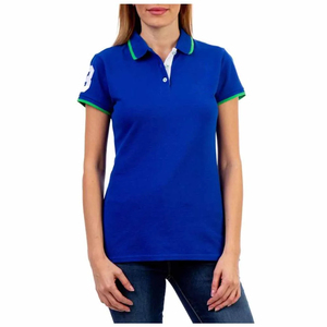 เสื้อโปโลผู้หญิงสีพื้นราคาดีที่สุด รับทำโลโก้ตามสั่ง เสื้อยืดโปโลผู้หญิงแบบเรียบ บริการ OEM ปี 2026 - Product Image 1