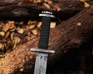 Épée Viking en Acier Damas Faite à la Main, Vente en Gros, avec Fourreau de Haute Qualité – Épée de Chasse et de Survie en Plein Air, pour Tenue de Guerrier - Product Image 3