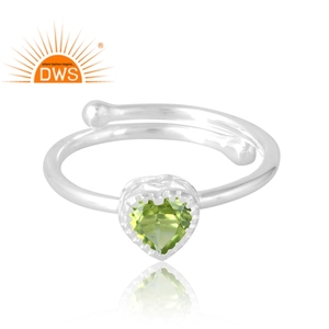 Venta caliente 925 Sterling Selling Anillo de piedras preciosas de peridoto natural Joyería personalizada para mujeres Regalo para ella - Product Image 3