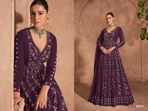 Collection Premium Chinon avec broderie de paillettes, costume Salwar pour femme, fabricant et fournisseur de mode de Surat - Product Image 3