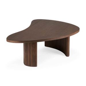 Table basse Boomerang en teck massif, mobilier de salon moderne de haute qualité, rangement, couleur personnalisée pour une utilisation en intérieur - Product Image 5
