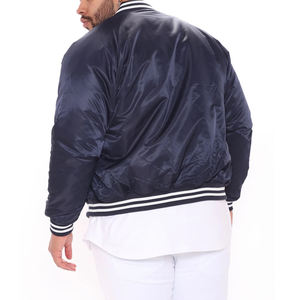 Veste bomber en satin de couleur bordeaux maron 100% polyester avec logo/étiquette personnalisé en gros pour homme - Product Image 2