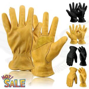 Gants de jardinage en cuir de vachette robustes avec manches longues anti-coupures et antidérapants pour la coupe des roses et le travail de sécurité de soudage - Product Image 5