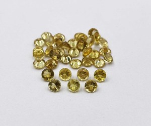 Lote de piedras preciosas sueltas de berilo amarillo natural, corte redondo de 3-6 MM para fabricación de joyas certificada por IGI - Product Image 1